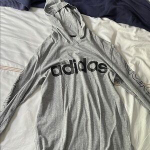 Adidas Men's Light Gray Hoodie